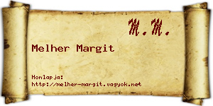Melher Margit névjegykártya